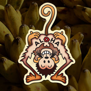 Aloha Monkey Sticker