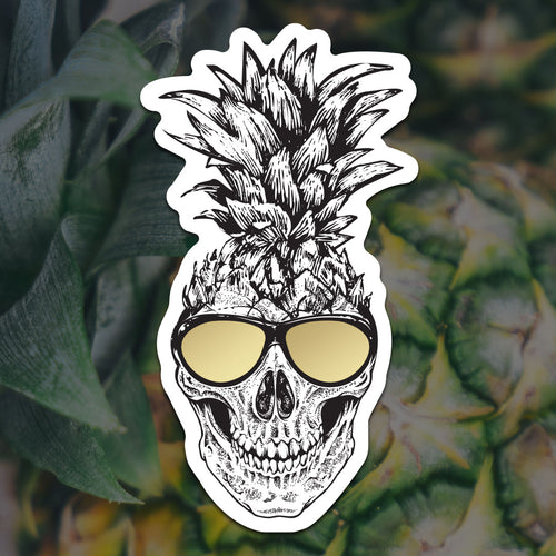 Pineapple Skull Sticker